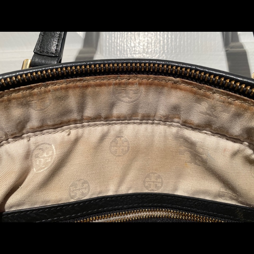 Tory Burch Black Pebbled Leather Tote - Picture 13 of 14